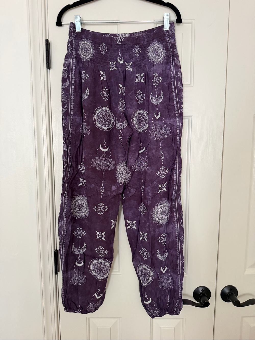 Purple Boho Print Harem Pants
